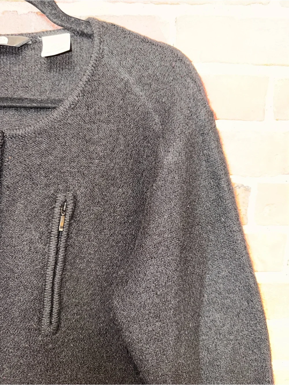 The North Face Men's Black Full-Zip Knit Jacket Wide Neck Large